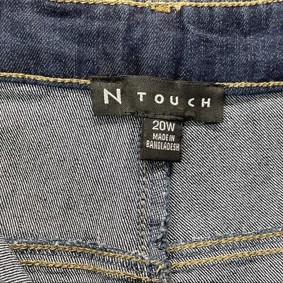 N Touch Denim Jeans Women's Plus Sz 20W Blue Stretch Straight Leg Casual Comfort - Picture 2 of 10